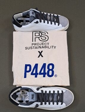 P448 Women's John Low Top w/ Faux Fur- Color: White / Grey / Black - Size: EU 39